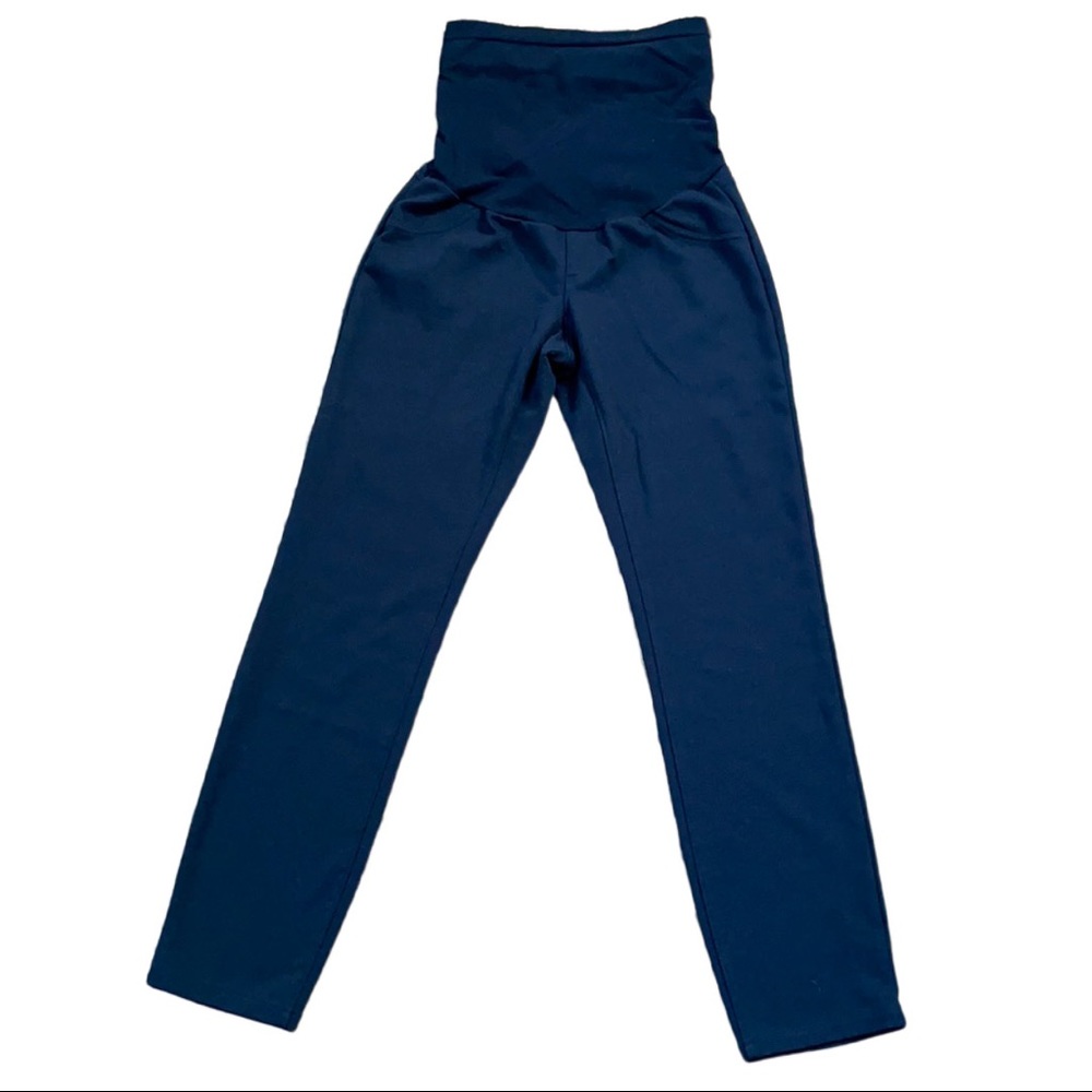 Motherhood Maternity Petite Black Full Panel Over the Belly Stretch Pants